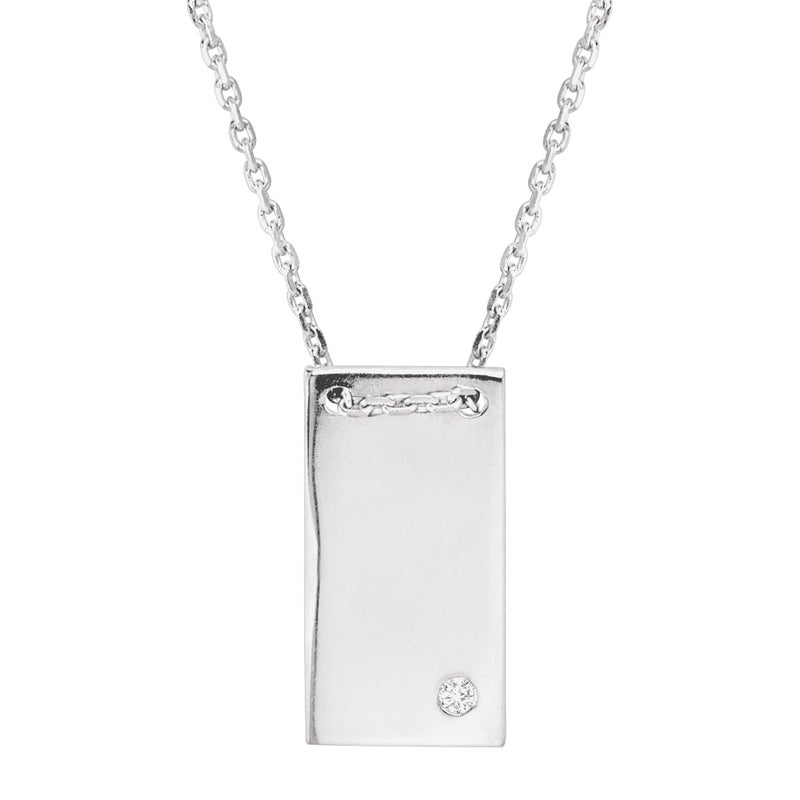 Silpada 'Shine Bright' Rectangular Pendant with Cubic Zirconia in Sterling Silver, 16" + 2" - Image 1